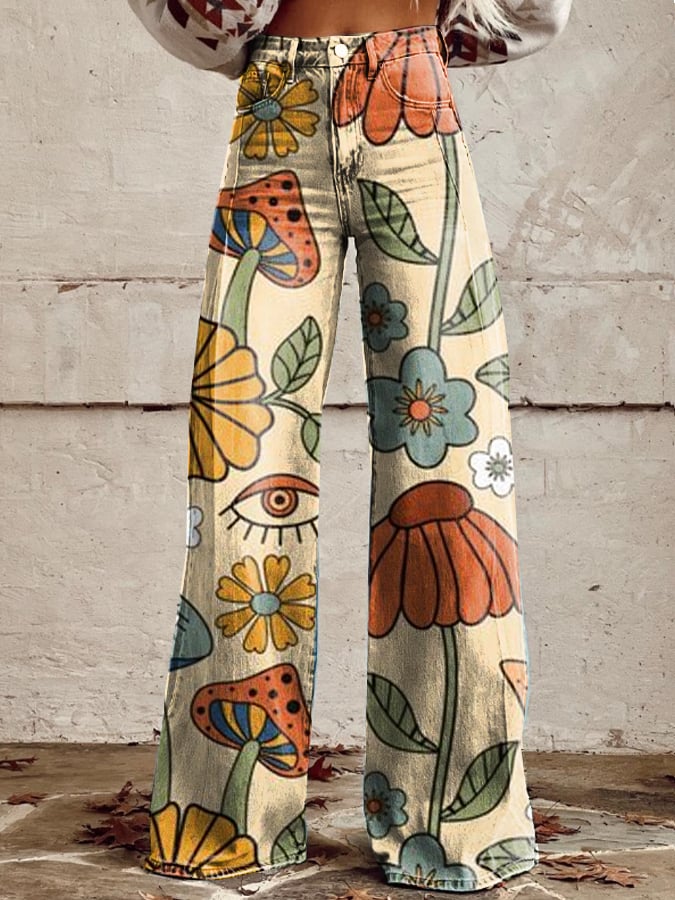 Suzy - Vintage Boho Trousers A Touch of Nostalgia in Modern Style - S