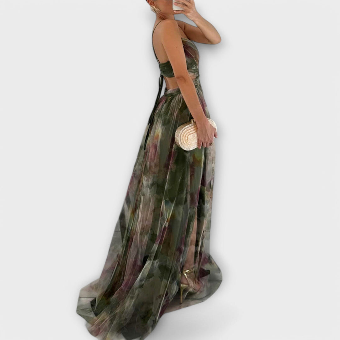 Lina Mesh Maxi Dress - Elegant and Figure-Hugging