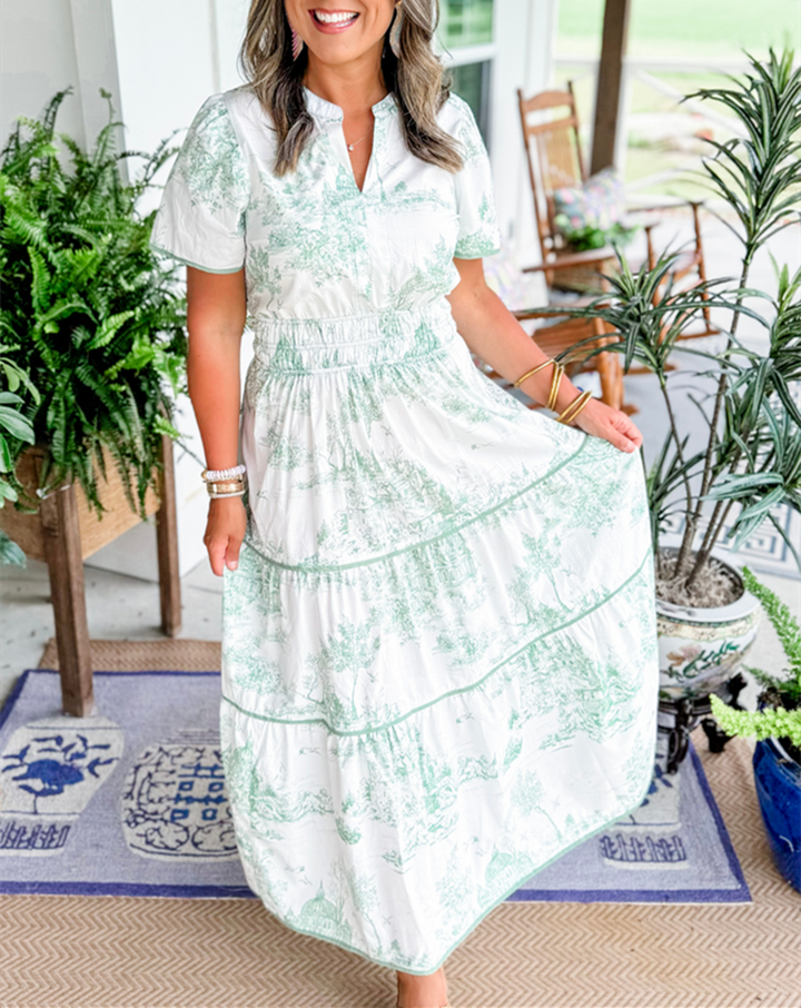 Phoebe™ |  Maxi Dress in Classic Toile