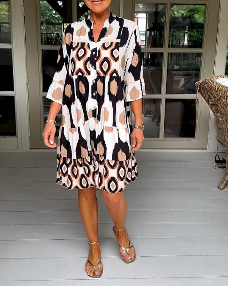 TALIA™ Printed Day Dress | Casual Chic with a Feminine Twist