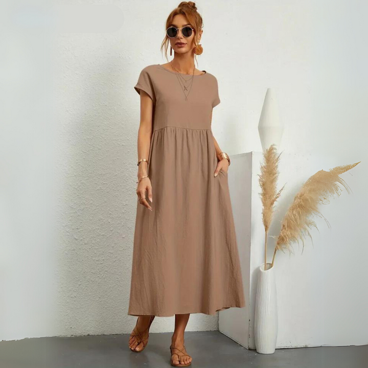 Isla – 100% Breathable Cotton Casual Midi Dress