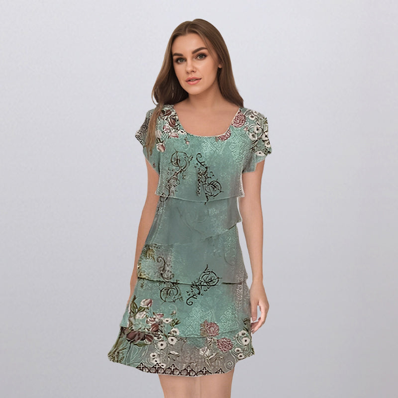 Sienna™ | Summer Dress with Floral Print at the Neck