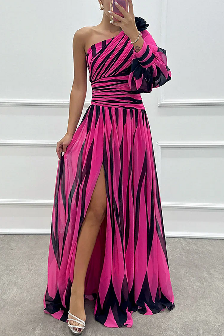Millie™ | Striped One-Shoulder Maxi | Effortless Elegance with a Bold Twist