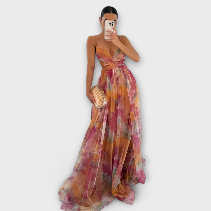 Lina Mesh Maxi Dress - Elegant and Figure-Hugging