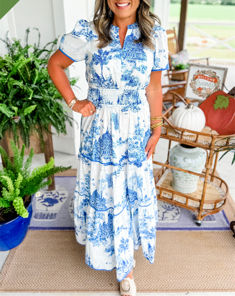 Phoebe™ |  Maxi Dress in Classic Toile