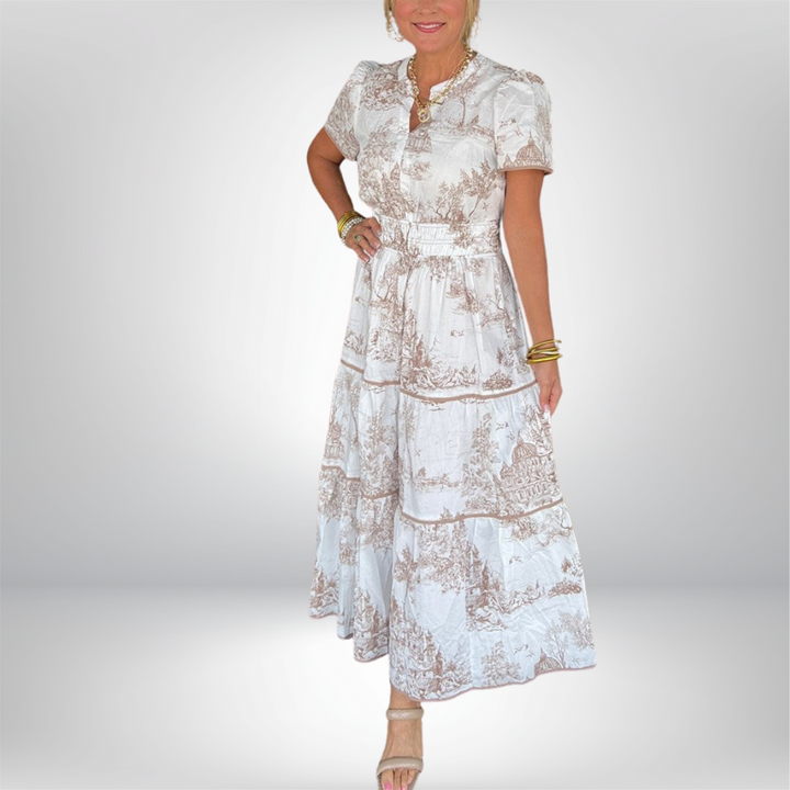 Phoebe™ |  Maxi Dress in Classic Toile