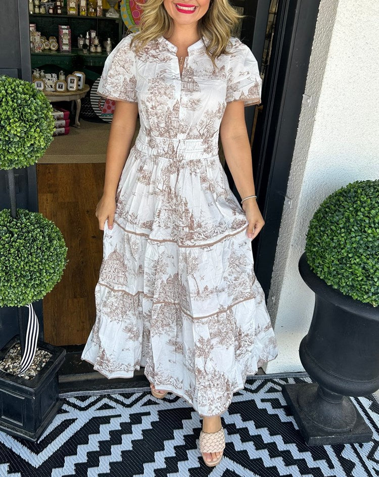 Phoebe™ |  Maxi Dress in Classic Toile