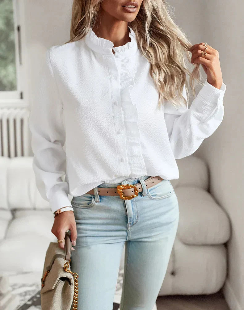 Megan - Timeless and Elegant Blouse for Every Occasion - White / S