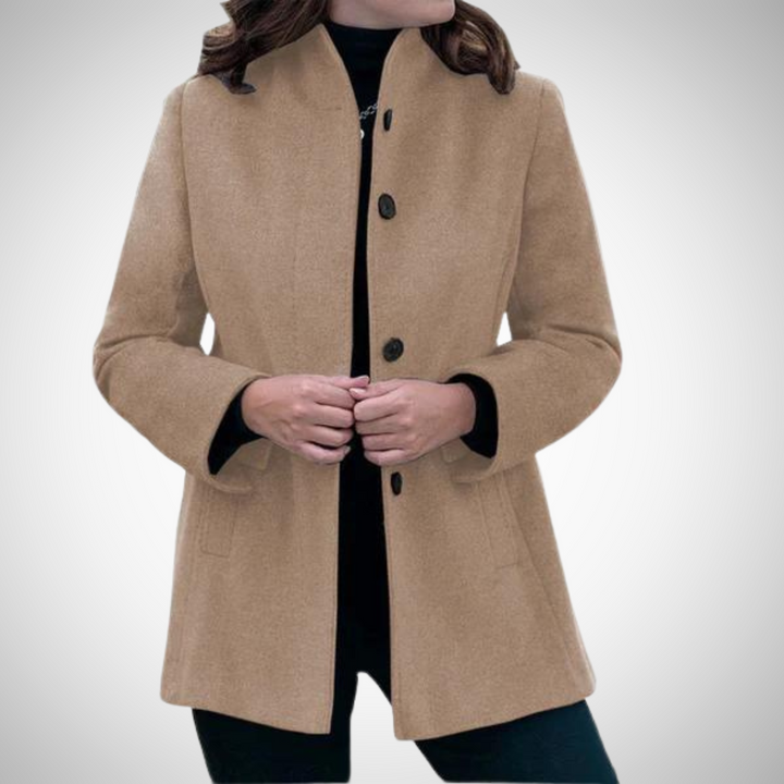 Akisha - Winter Wool Coat - Khaki / XS - Wool Coat