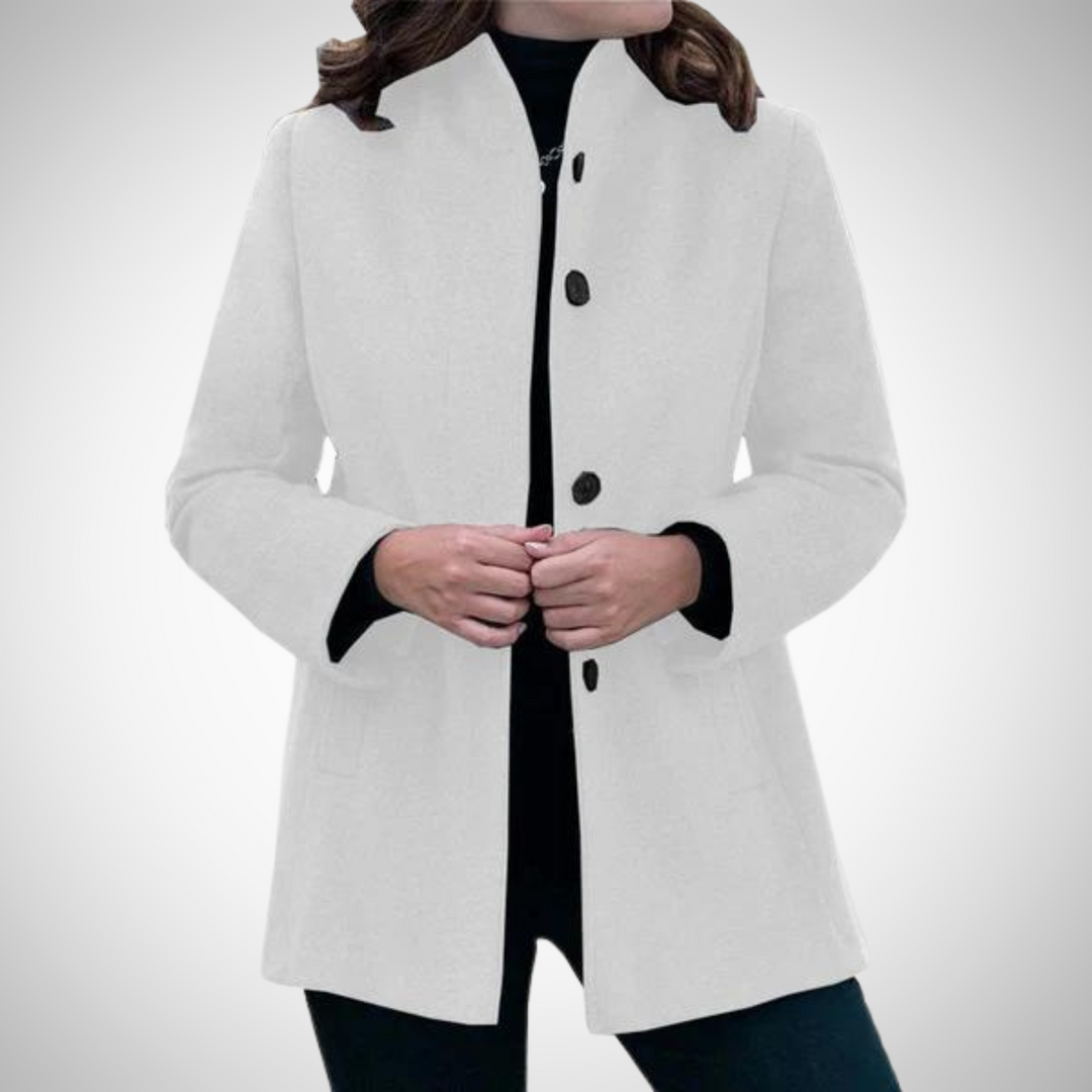 Akisha - Winter Wool Coat - White / XS - Wool Coat