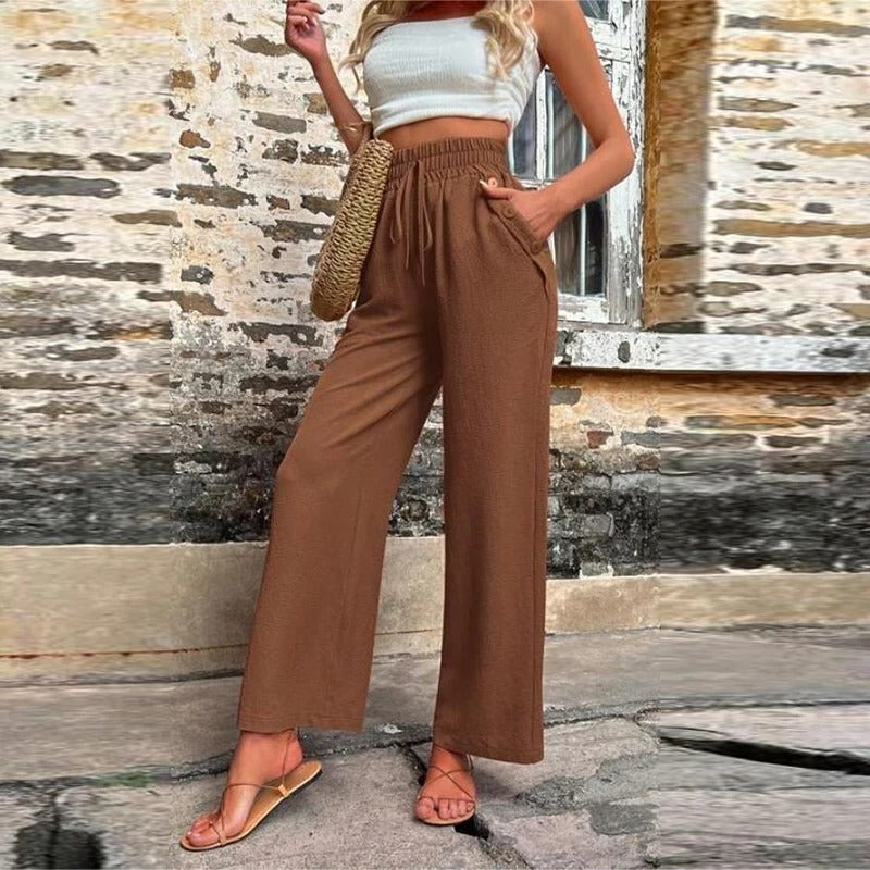 Amaranta - Comfortable Pants - Brown / XS - Pants