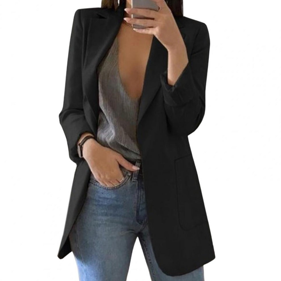 Ashley - Long blazer With The Perfect Fit For an Impressive Look - Black / M