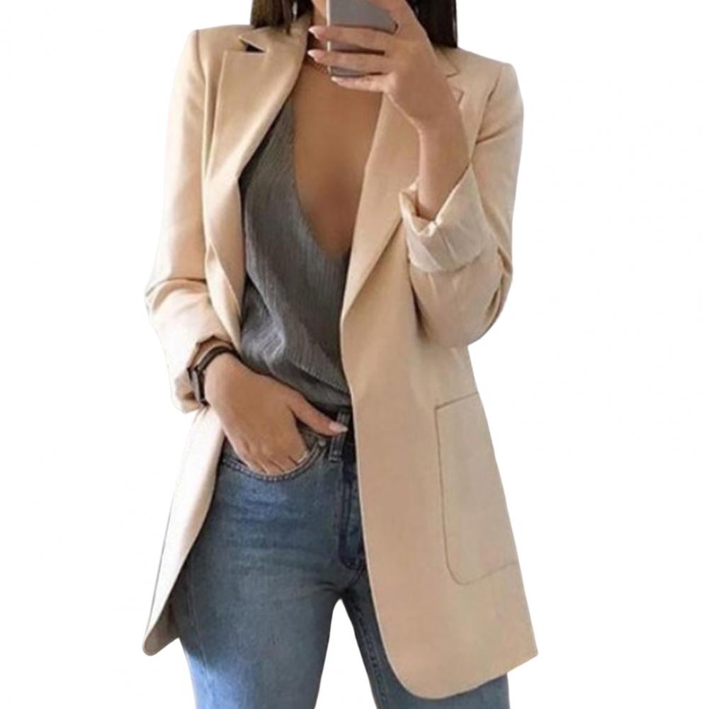 Ashley - Long blazer With The Perfect Fit For an Impressive Look - Beige / M