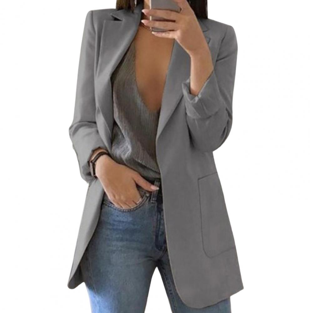 Ashley - Long blazer With The Perfect Fit For an Impressive Look - Grey / M