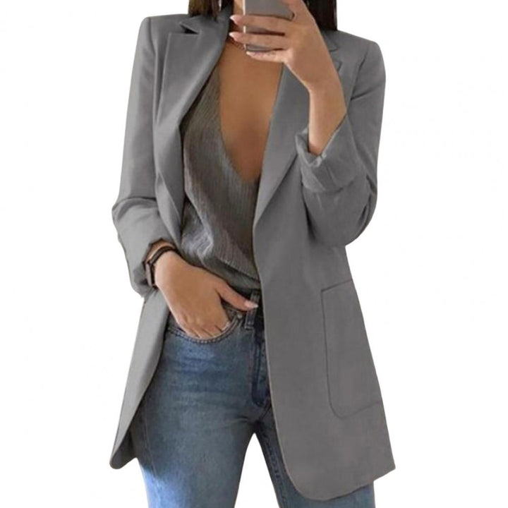 Ashley - Long blazer With The Perfect Fit For an Impressive Look - Grey / M
