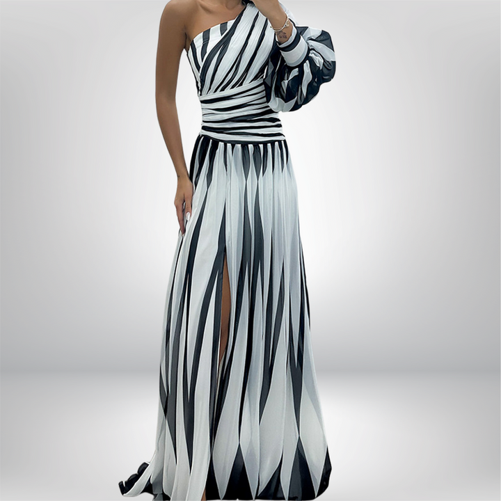Millie™ | Striped One-Shoulder Maxi | Effortless Elegance with a Bold Twist