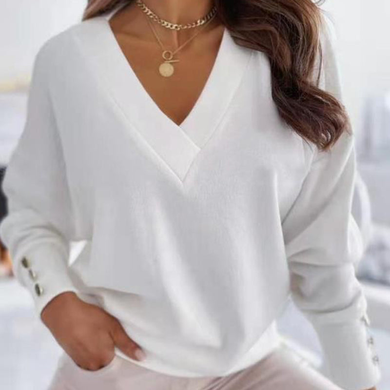 Bella - Elegance Meets Comfort The V-neck Sweater To Fall In Love With - White / S