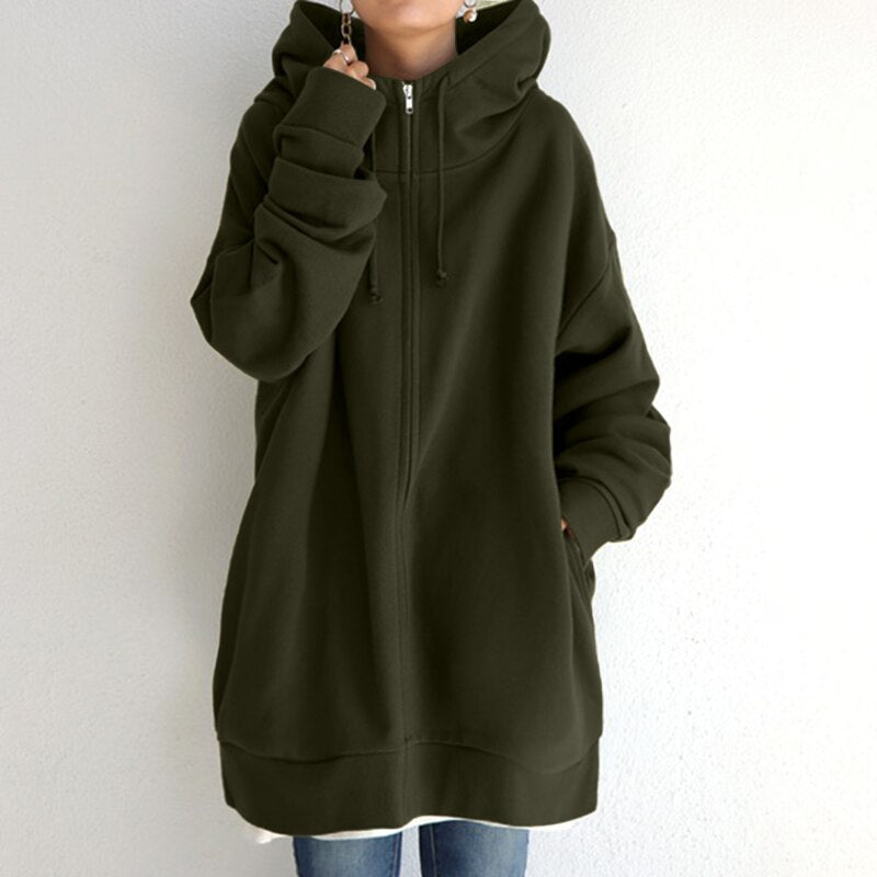 Britt - Oversized Winter Hoodie - Green / S - Hoodie