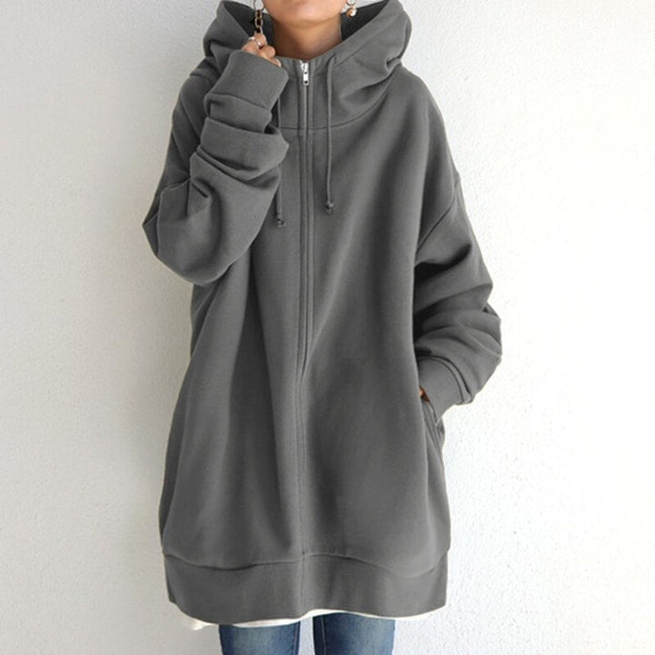 Britt - Oversized Winter Hoodie - Grey / S - Hoodie