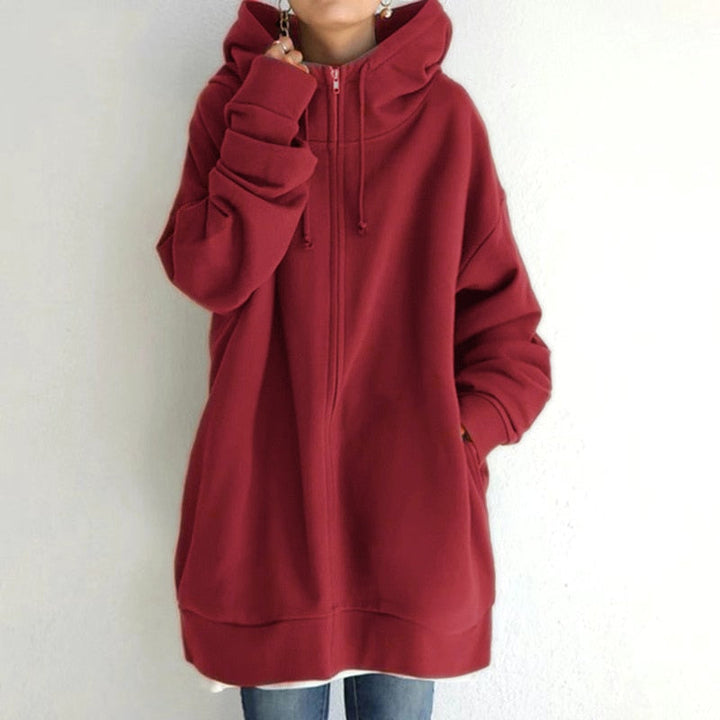 Britt - Oversized Winter Hoodie - Red / S - Hoodie