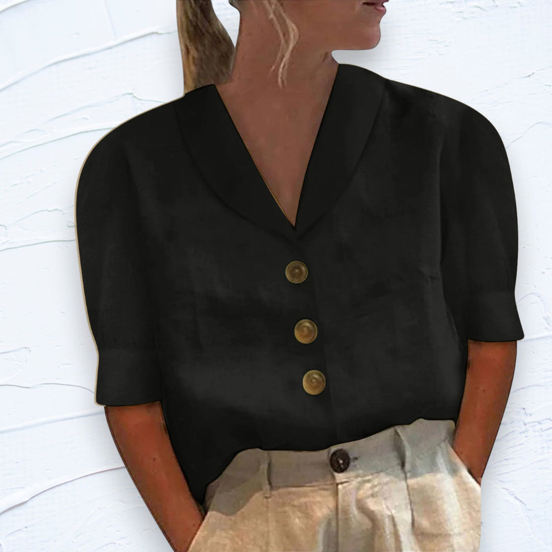 Brooke - Basic Cotton T-shirt For An Everyday Look - Black / S - Blouse