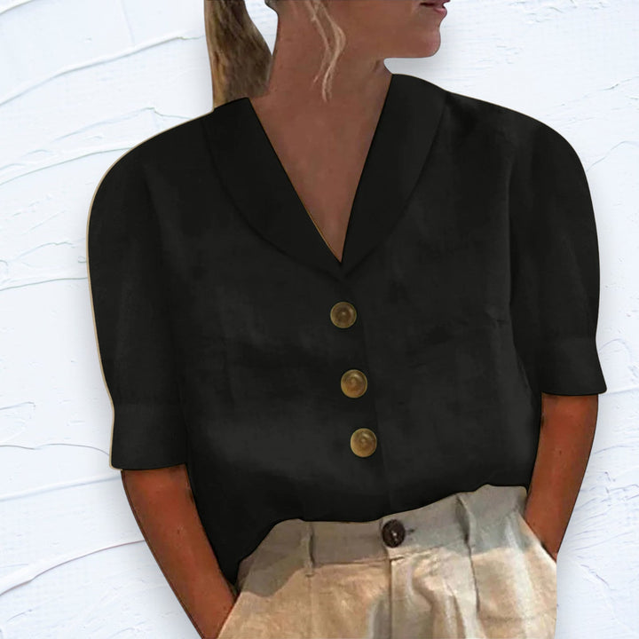 Brooke - Basic Cotton T-shirt For An Everyday Look - Black / S - Blouse