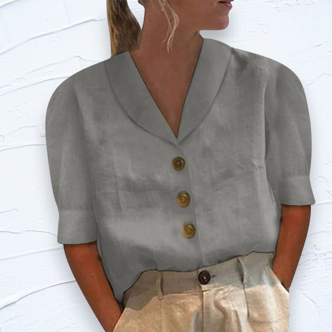 Brooke - Basic Cotton T-shirt For An Everyday Look - Grey / S - Blouse