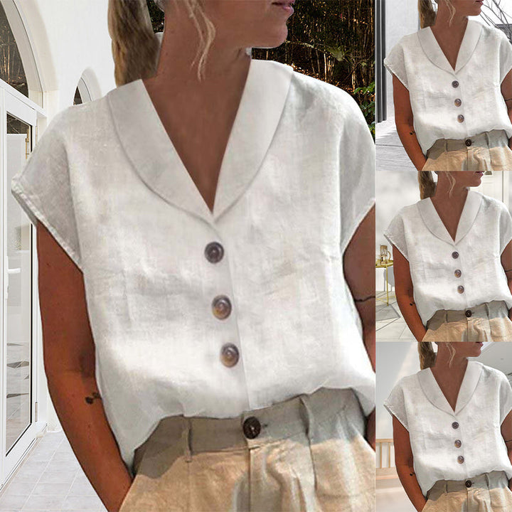 Brooke - Basic Cotton T-shirt For An Everyday Look - White / S - Blouse