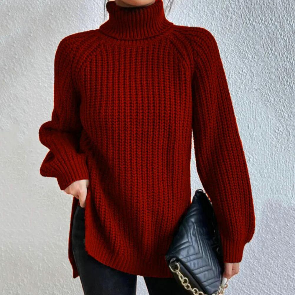 Caroline - Stylish Turtleneck For Extra Comfort - Bordeaux / S