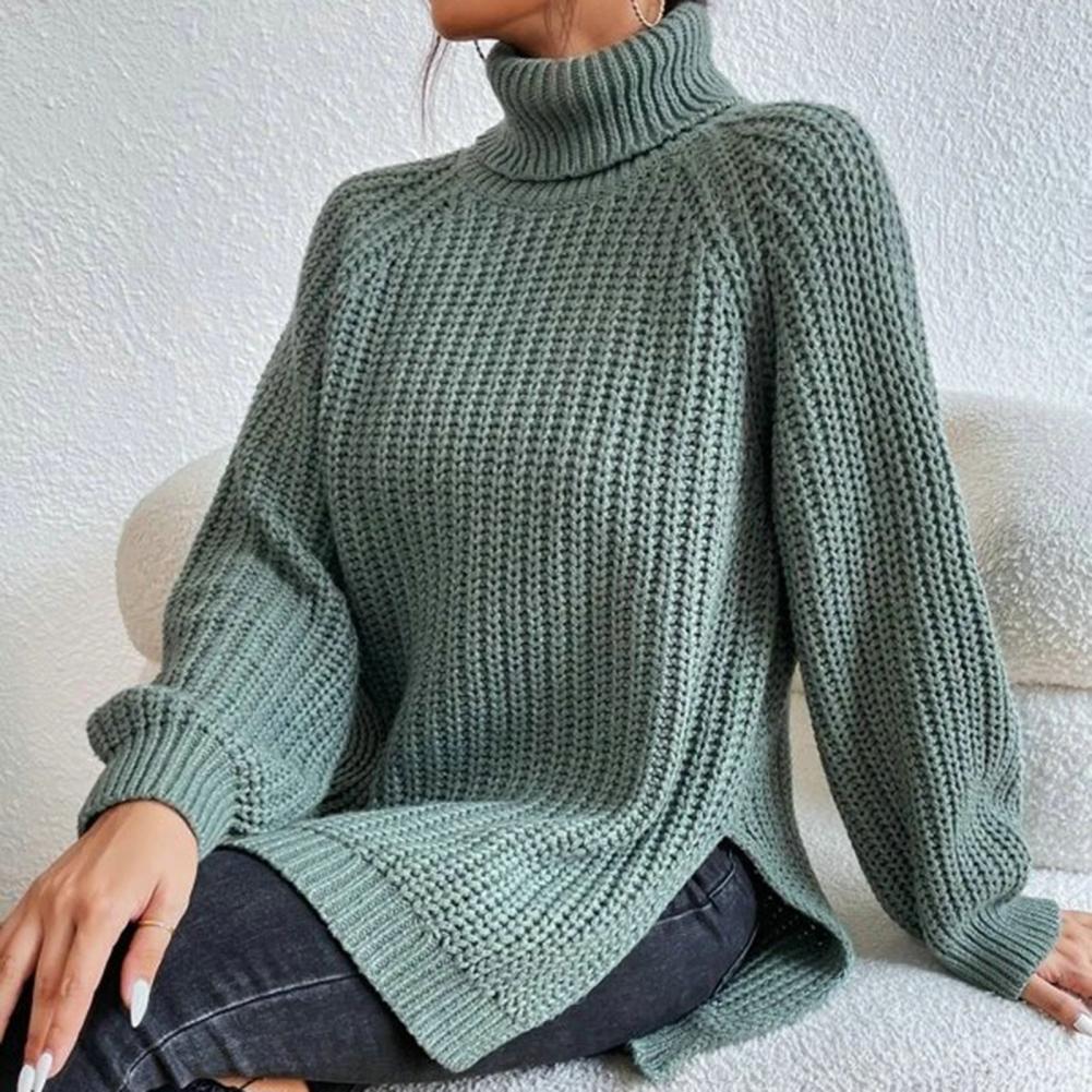 Caroline - Stylish Turtleneck For Extra Comfort - Green / S