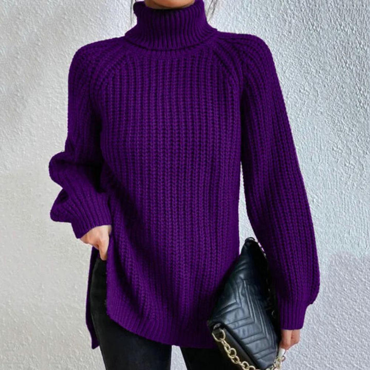 Caroline - Stylish Turtleneck For Extra Comfort - Lilac / S