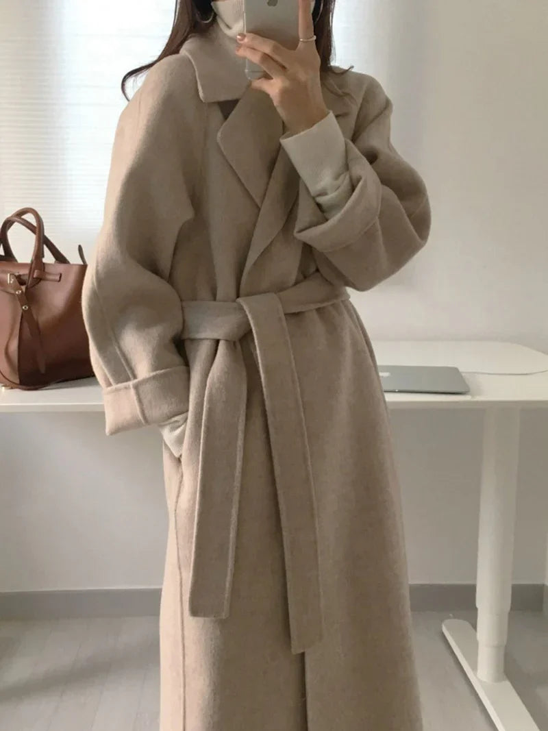 Clarissa - Long Wool Coat - Apricot / S