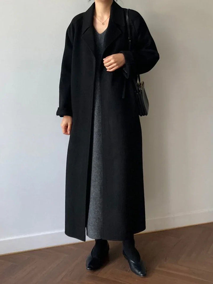 Clarissa - Long Wool Coat - Black / S