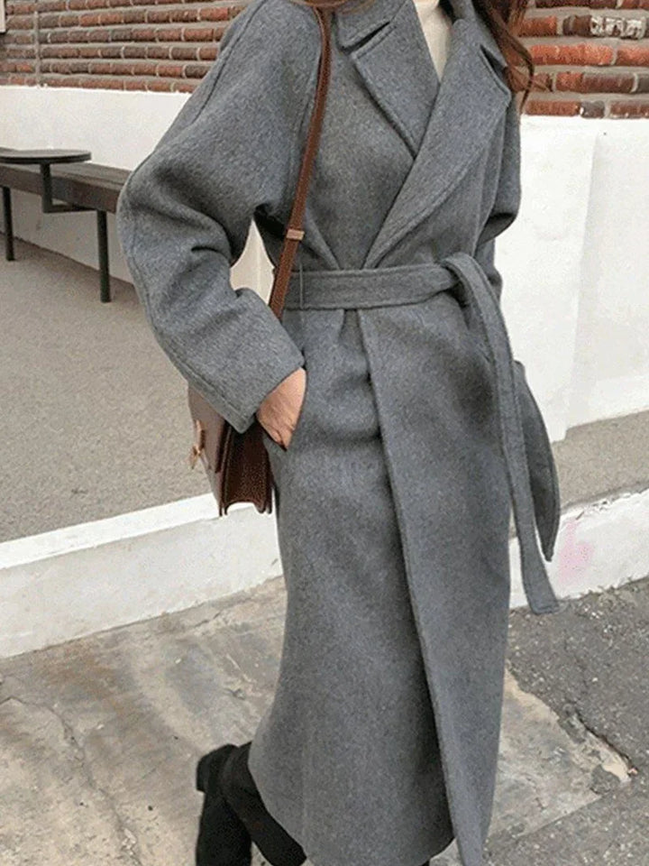 Clarissa - Long Wool Coat - Deep grey / S