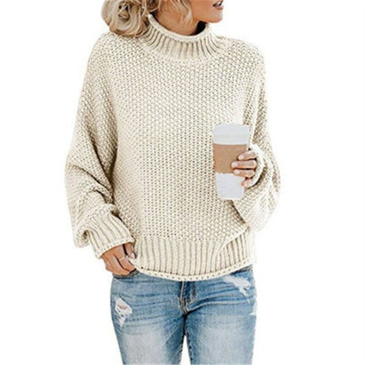 Eda - Exclusive Knitted Jumper With Stylish Roll Neck For True Cosy Comfort - White / S