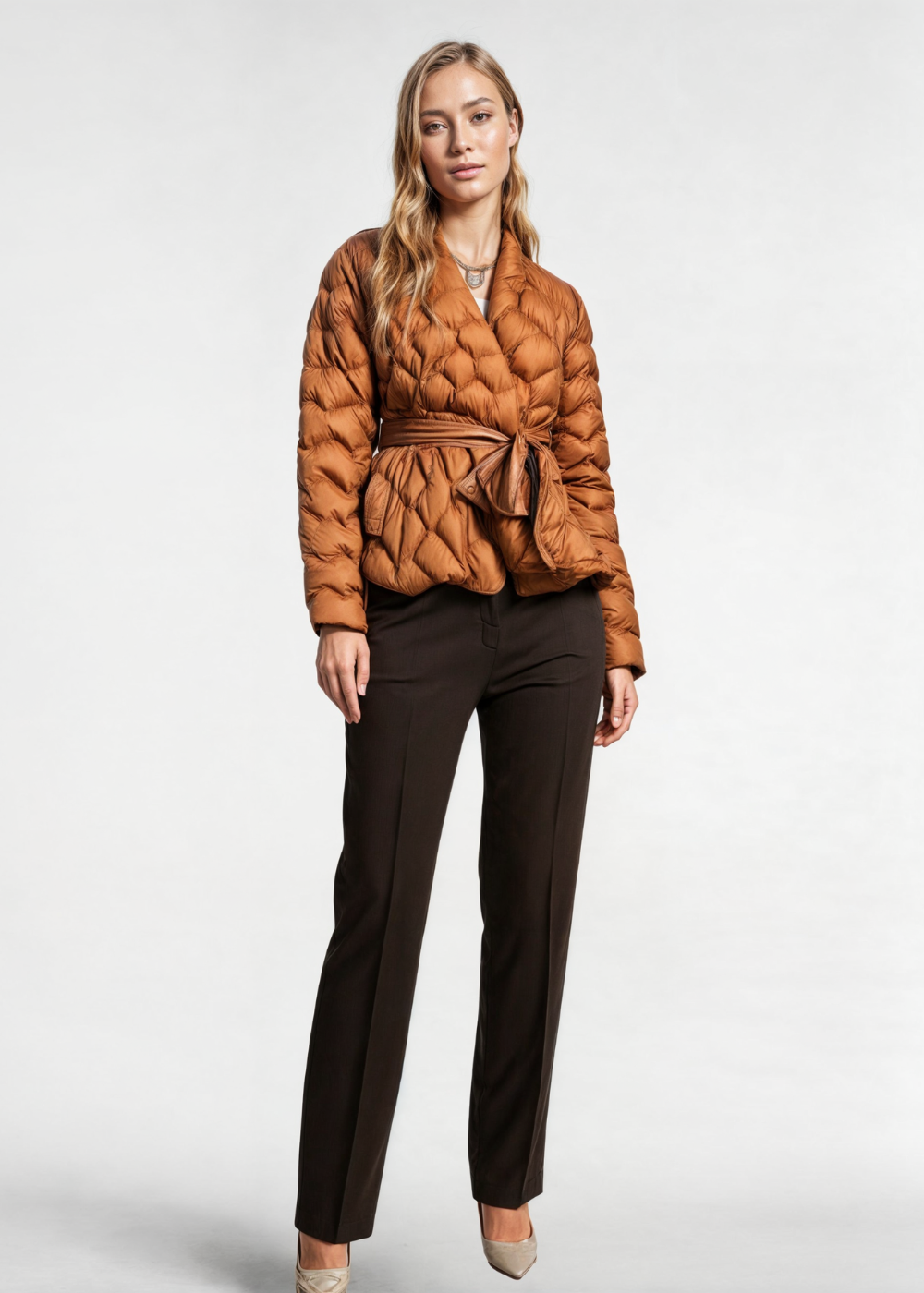 Elara - Stylish and Modern Puff Coat - Caramel / S
