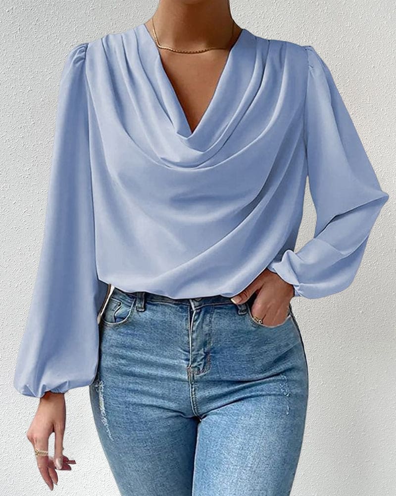 Elfie - Long Sleeve Blouse - Blue / XS - Blouses & Shirts