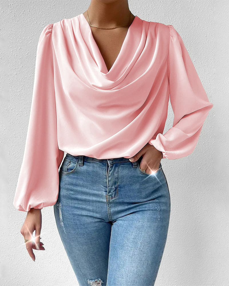 Elfie - Long Sleeve Blouse - Pink / XS - Blouses & Shirts