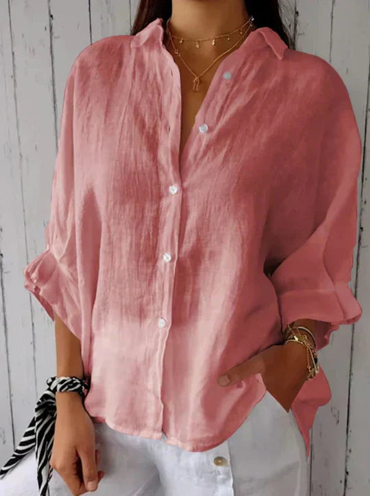 Elina - Elegant and Breezy Summer Blouse - Pink / XS - Blouse