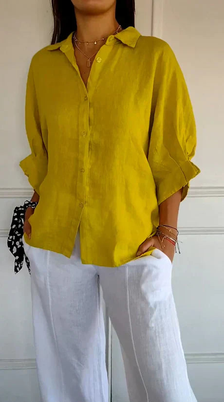 Elina - Elegant and Breezy Summer Blouse - Yelllow / XS - Blouse