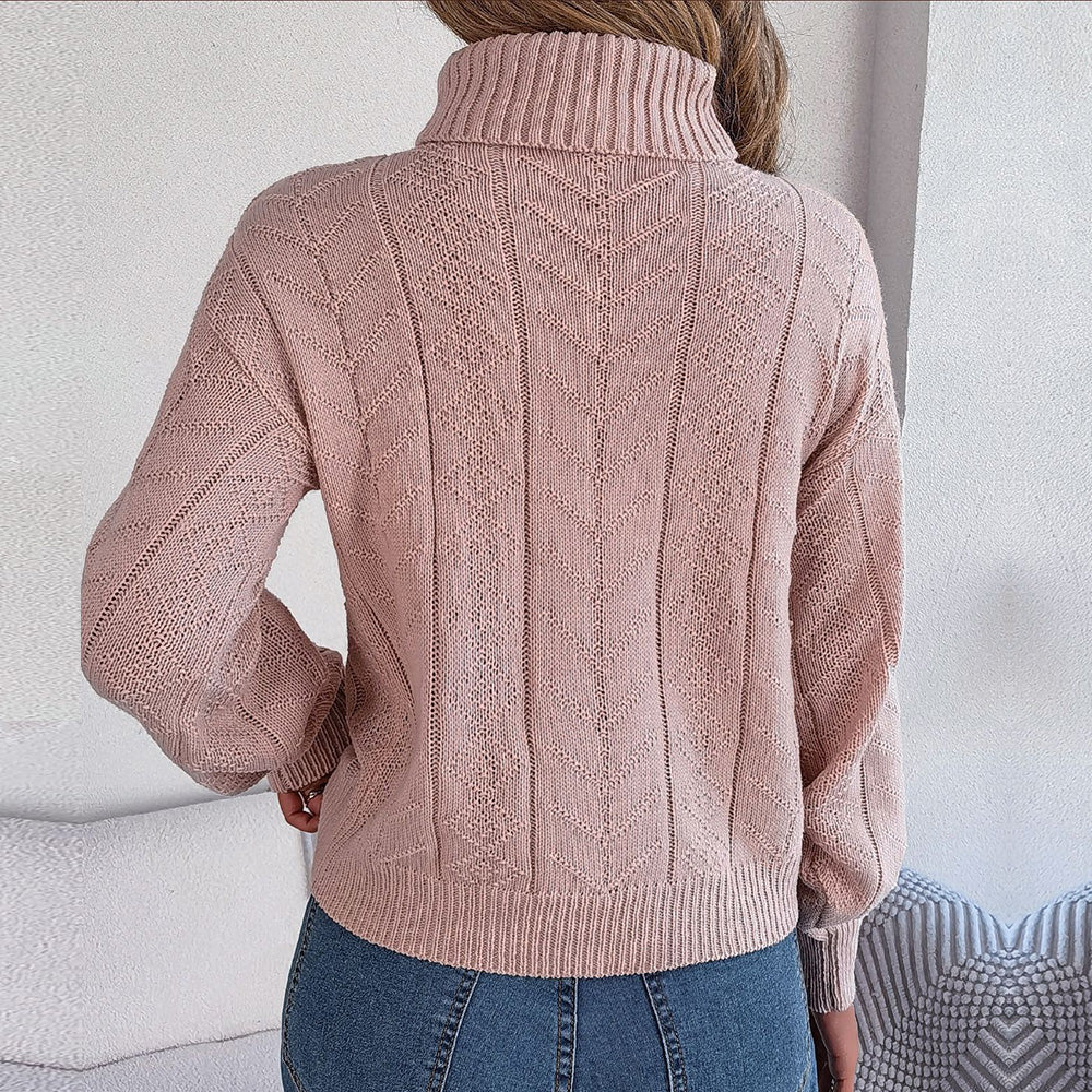 Elvie - Knitted Warm Turtleneck Sweater - Sweater