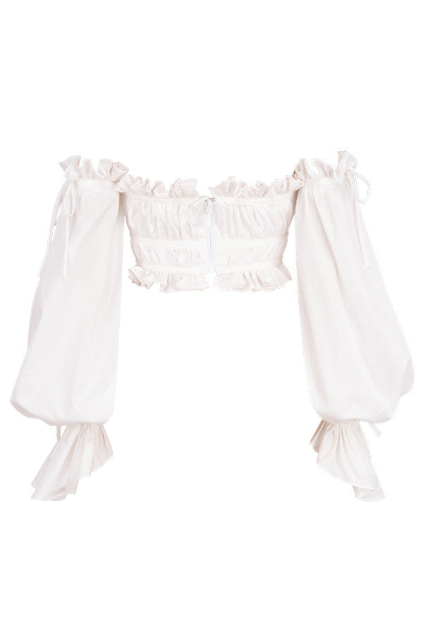 Emma - White Off Shoulder Top For Summer Evenings