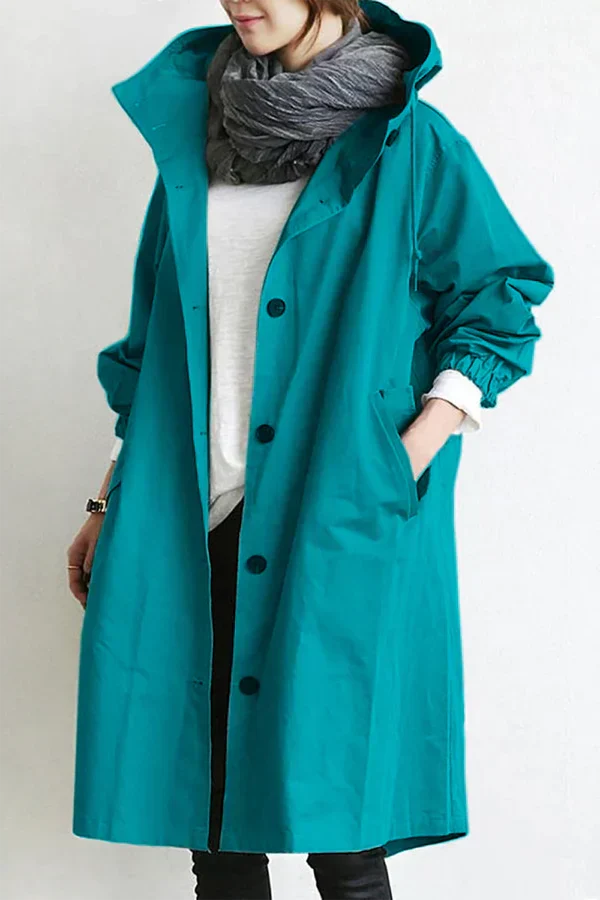 Evy - The Stylish Coat To Brave The Rain - Arctic Blue / S