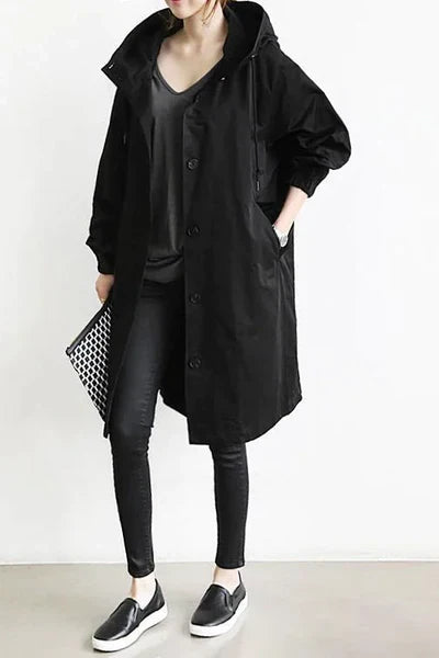 Evy - The Stylish Coat To Brave The Rain - Black / S