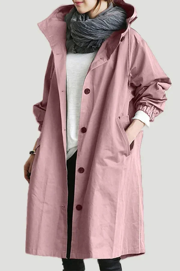 Evy - The Stylish Coat To Brave The Rain - Pink / S