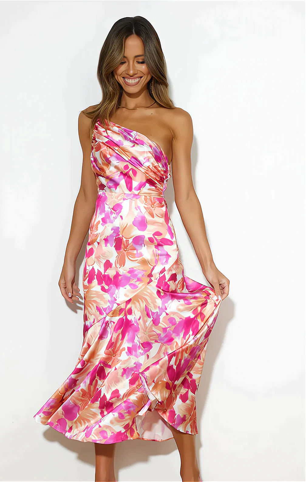 Elisenda – Asymmetrical Midi Dress