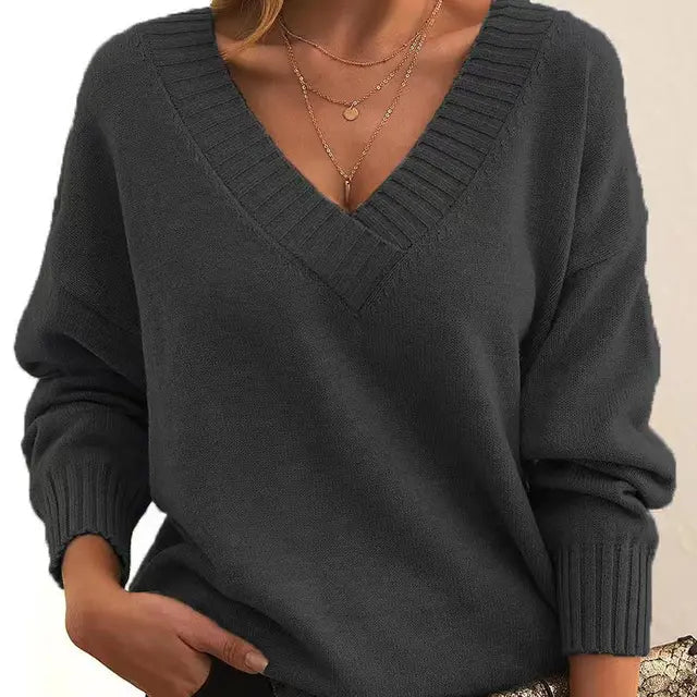 Grace - Cashmere Elegance Sweater With the Softest Touch - Dark Grey / S