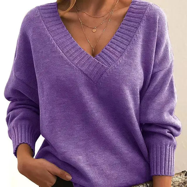 Grace - Cashmere Elegance Sweater With the Softest Touch - Purple / S