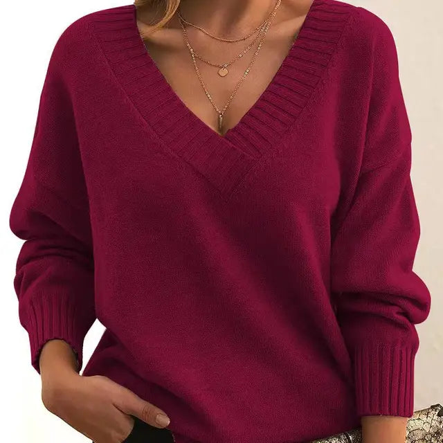 Grace - Cashmere Elegance Sweater With the Softest Touch - Red / S