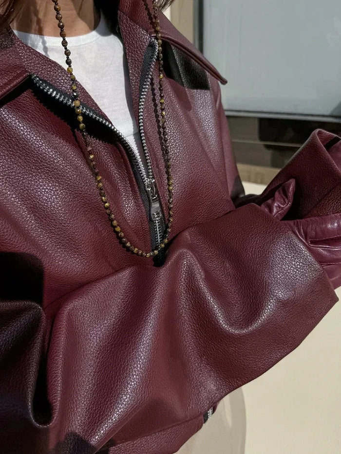 Iris - Classic Red Leather Jacket
